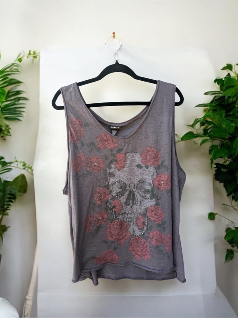 Torrid grey flutter tank top 3X